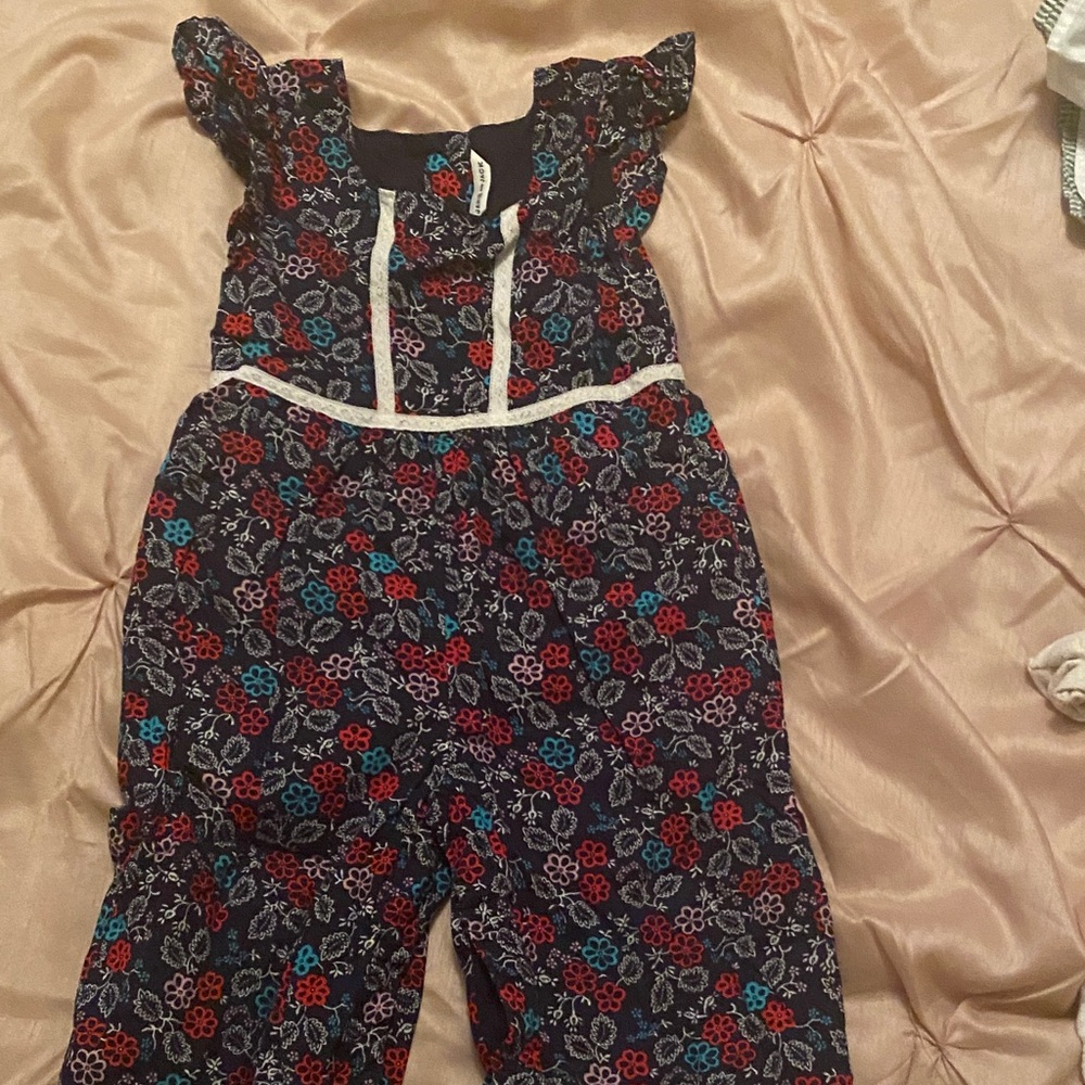 Janie and Jack Navy Floral Jumpsuit